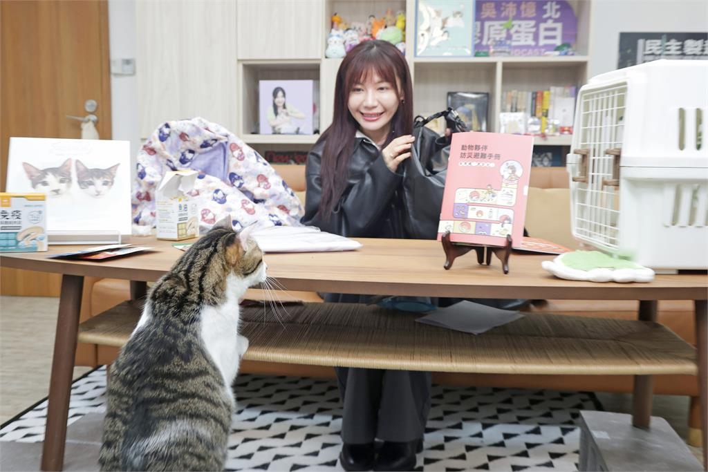快新聞／鏟屎官快看！開箱動物避難包 　吳沛憶「撸肥貓」超萌畫面曝光