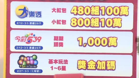 除夕圍爐守歲 大樂透1.2億、春節大小紅包獎號出爐