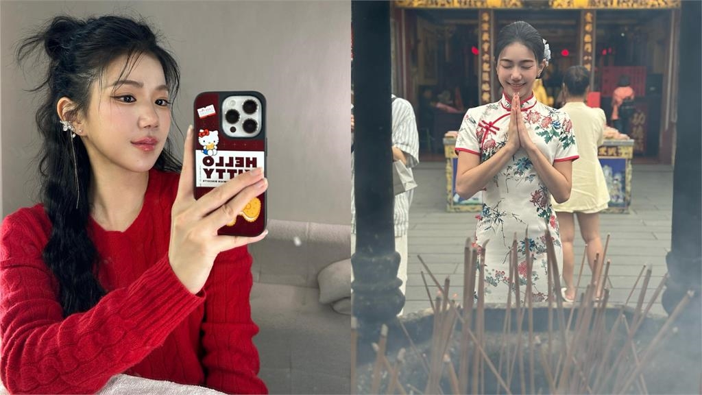 家寧初一「紅花白旗袍」燦笑拜廟 甜喊「優雅奔向目標」網怒噴:欠錢衰整年!