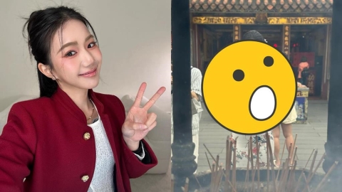 家寧初一「紅花白旗袍」燦笑拜廟　甜喊「優雅奔向目標」網怒噴：欠錢衰整年！