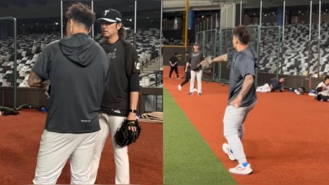 經典賽(影)／這畫面太神！「王葛格與小小郭」場上傳接球！網讚：台灣隊的左右護法