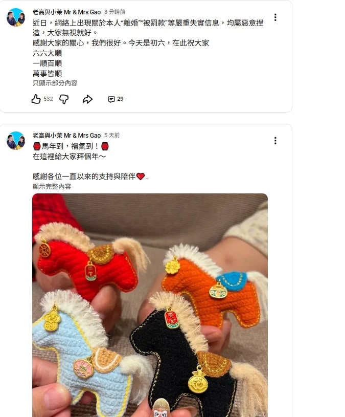 最新／老高遭爆「離婚、逃稅遭中國拘留」！「小茉現身」他本人出面還原真相