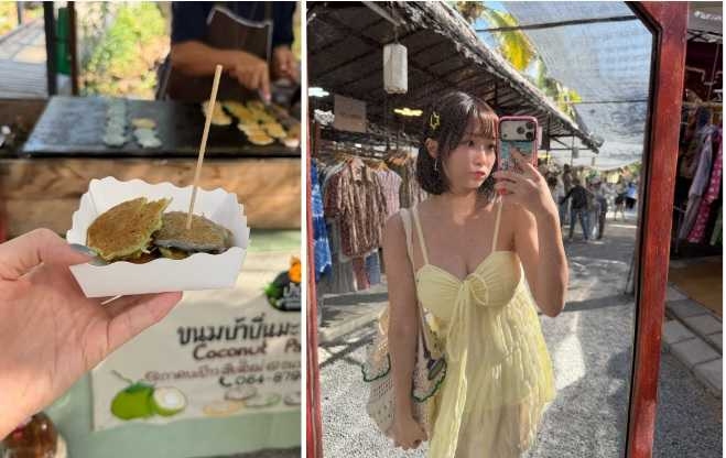 周末限定的Coconut Market不僅有椰子泰式鬆餅,也很適合拍網美照。(圖/斐棋提供)