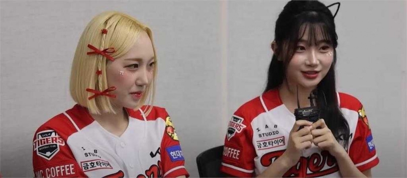 2024年，李珠珢、朴星垠曾一起來台參加與富邦悍將的大巨蛋主題日。（圖／翻攝무등일보YT）