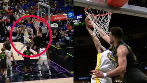 NBA(影)／這發太殘暴！勇士「戰斧式顏扣」全場驚呆　梅爾頓轟新高28分卻白忙