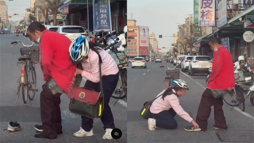 阿伯路邊脫褲「疑似失智」!女學生「神救援」畫面曝光網讚:天使化身