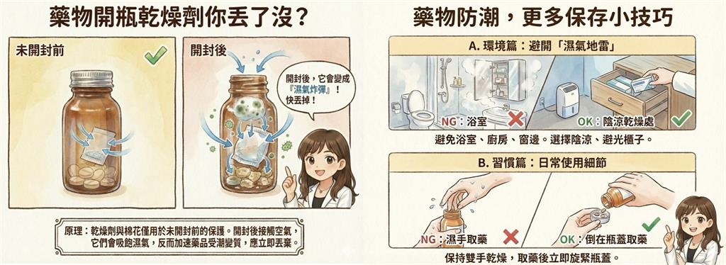 乾燥劑、棉花到底能不能留？專家曝藥品保存「4誤區」一堆人都中招！