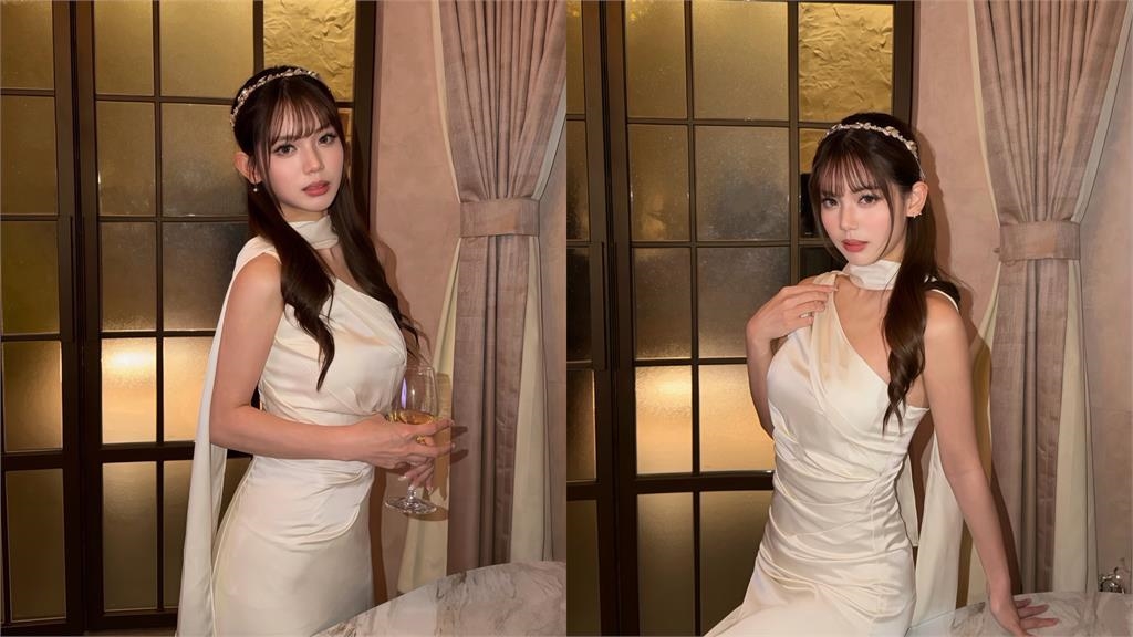 23歲「最美星二代」辣穿禮服大露直角肩！一轉身「S型凹凸曲線」性感曝光