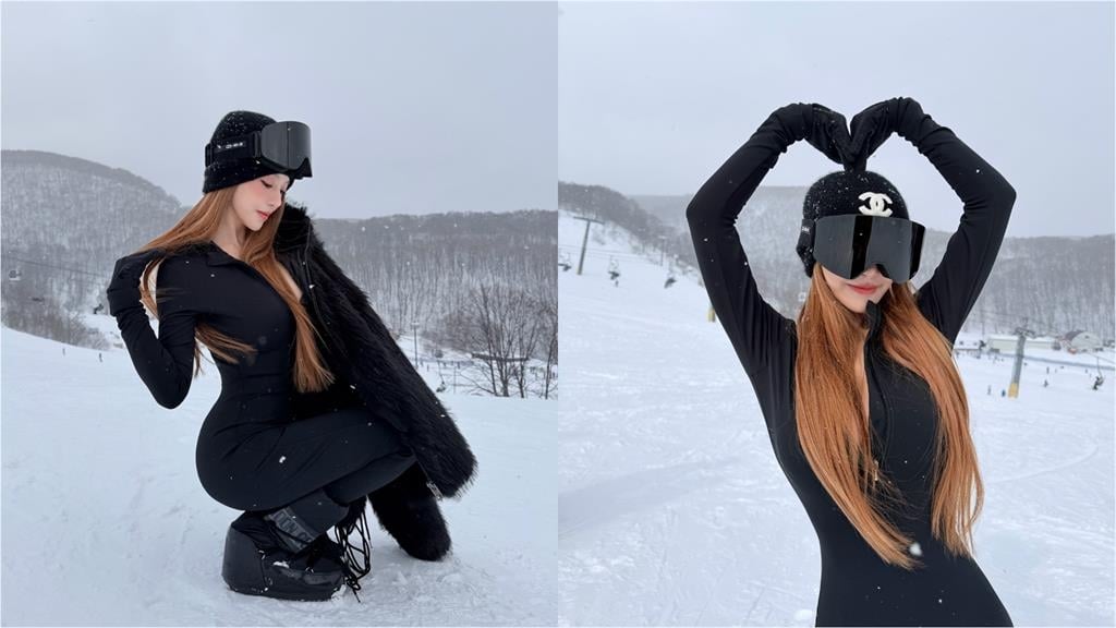 蔡瑞雪雪中大解放「開深V穿搭」！緊身套裝「炸出大麻糬」網嗨喊：流量密碼