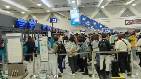 出國注意!桃機報到系統故障 旅客大塞車畫面曝光