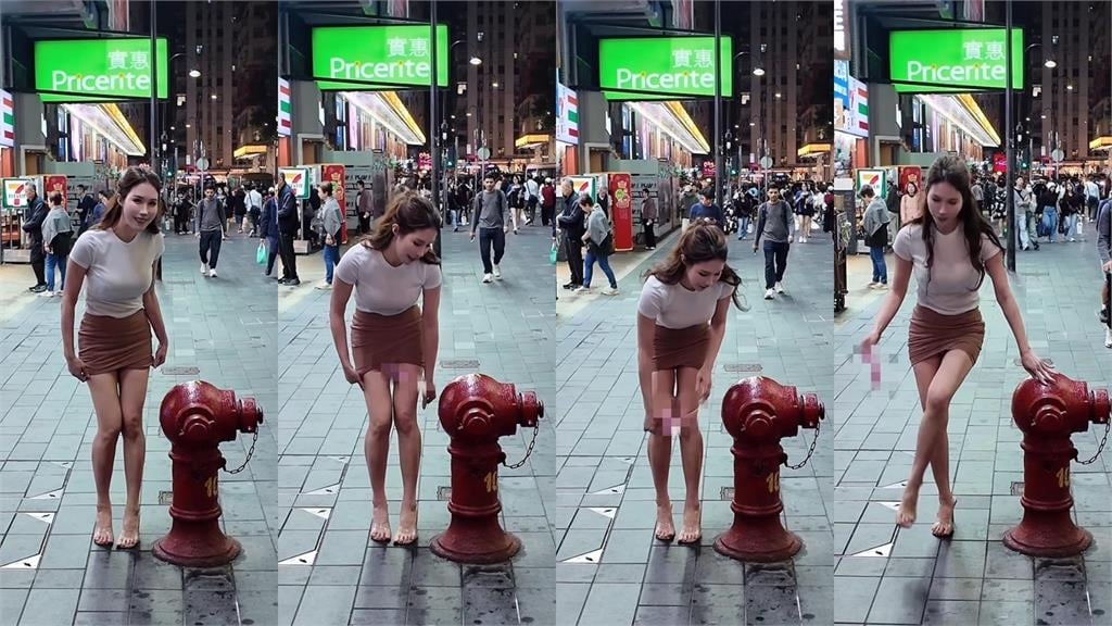 台辣模香港街頭「脫小丁、胸貼」無罩亂晃！上身兩片黑「狂抖7秒片」港網全看傻