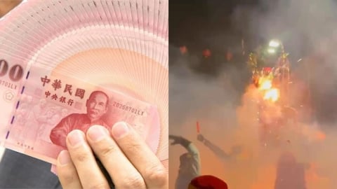 台東遶境驚見「超狂財神爺」掏錢開撒！路人「頭頂突遭鈔票開砸」嗨爛現場曝光