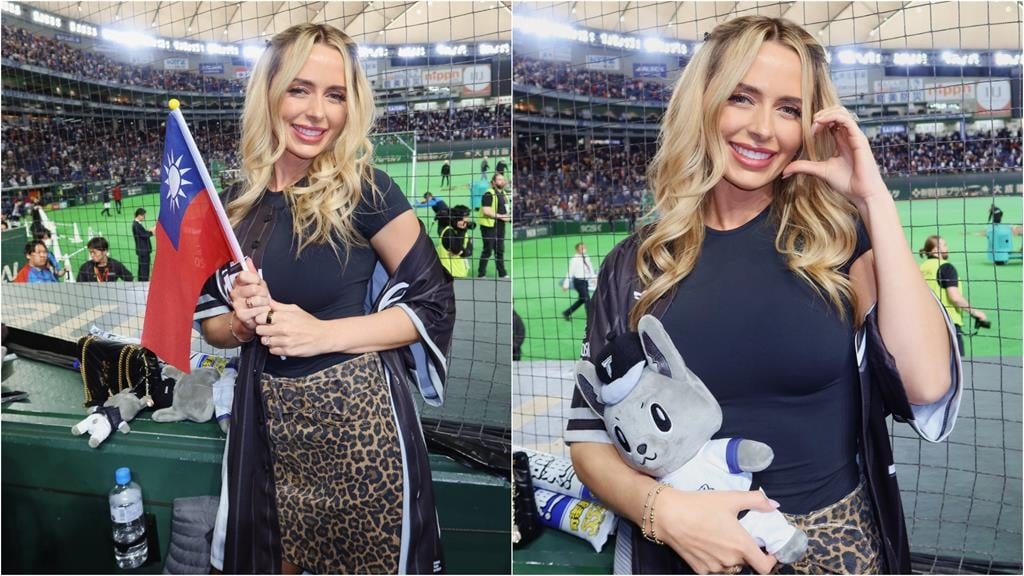 費仔辣妻「豹紋短裙+黑絲」炸出S型曲線！場邊揮舞「台灣國旗」畫面全被拍