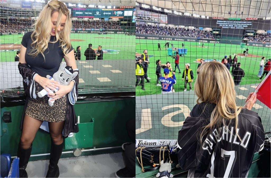 費仔辣妻「豹紋短裙+黑絲」炸出S型曲線！場邊揮舞「台灣國旗」畫面全被拍