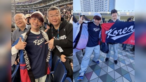 台韓大戰開打！蔡阿嘎穿「這衣服」進場　蔡其昌親稽查大讚：很好有穿對