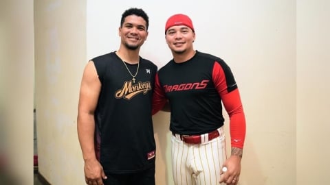 中職(影)/世界上的另一個我!「林凱威能帝」合體 網笑翻:官方玩哏最為致命