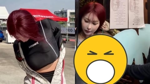 重機女神「坦克衣變形」殺進機車行！電動門突關「超兇大饅頭」被夾住　出事畫面瘋傳