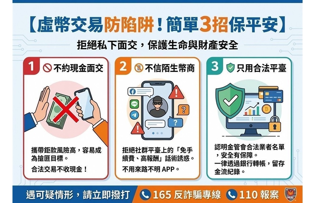 換幣掉陷阱 警分析詐騙3步驟提醒謹慎交易虛擬貨幣 17 cnews204260315a05