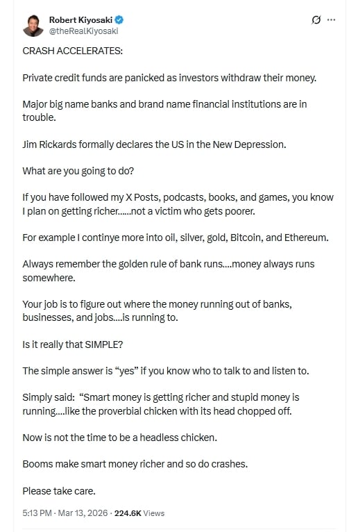 新一輪大蕭條來臨？《富爸爸》揭2招應對　示警「崩盤加速」：點名5資產避險