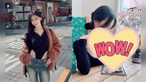 南韓咖啡廳「辣妹好料放桌上」0遮擋！超兇1幕被拍「竟是台灣女星」網看呆