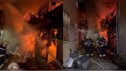 嘉義清晨惡火！13戶連棟木造建物遭祝融　1人臉、手灼傷送醫