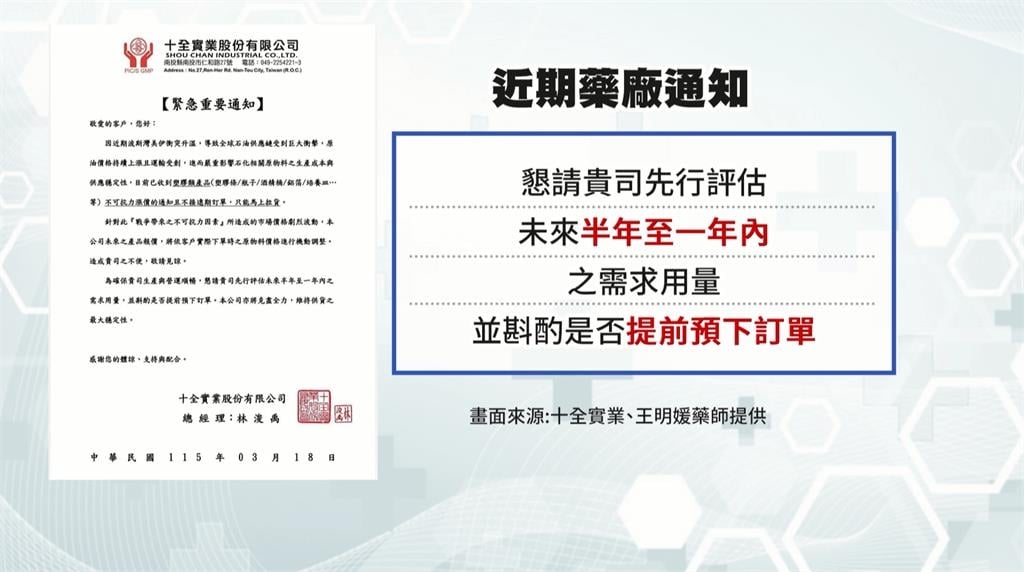 美伊戰事「國際塑膠漲價」　藥師預估藥價醫材恐漲3成