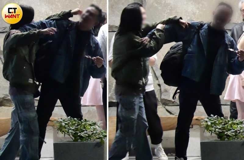 Ariel忽然伸手捏男生的耳朵，還一直想對男生動手。（圖／本刊攝影組）