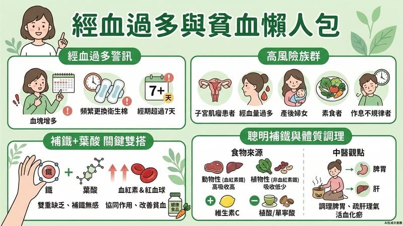 經血量過多、常頭暈？中醫談女性貧血與補鐵關鍵