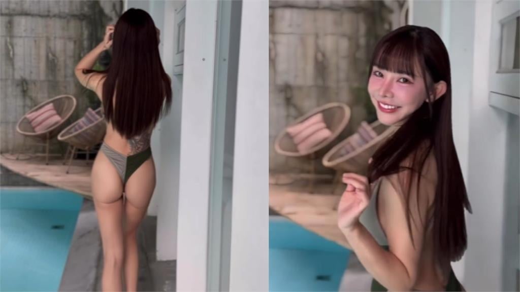 巫苡萱穿高衩挖空泳衣洩S曲線 一轉身全網心頭一緊:太犯規了…