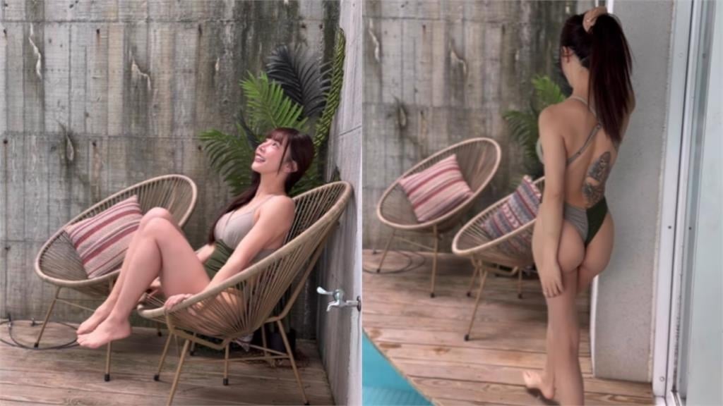 巫苡萱穿高衩挖空泳衣洩S曲線 一轉身全網心頭一緊:太犯規了…