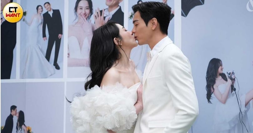 禾浩辰深情親吻吳品潔。（圖／蘇聖倫攝）