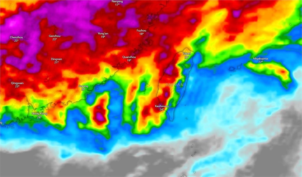 清明連假「一片橘紅」雨彈狂砸！粉專曝「連2波鋒面通過」：全台天氣不理想
