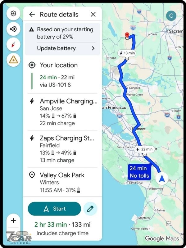 一鍵規劃充電與續航更直覺，Google Maps 強化電動車導航功能