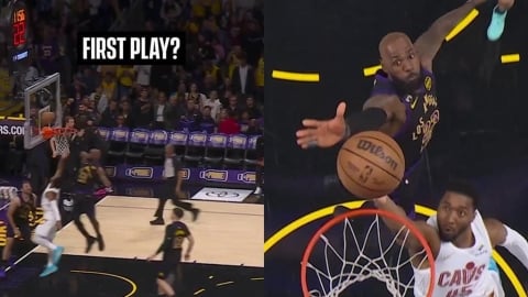 NBA(影)／堪稱史上最快！詹皇開賽「5秒」送光速追魂鍋　再秀野獸爆扣洗版社群