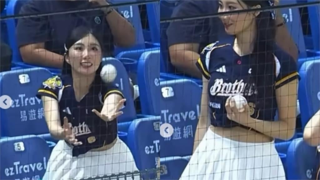 洲際球場神捕中華啦啦隊璇璇「徒手接殺界外球！」球評黃忠義驚呆：這根本職業級守捕