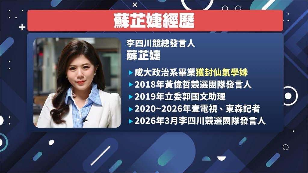 前主播蘇芷婕加入李四川團隊　郭國文妻發文轟「假面發言人」