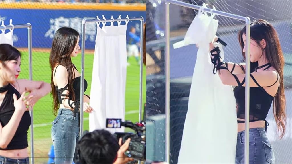 李珠珢首場應援「平口戰袍」扛不住！下秒突扯開「正面白布」3分鐘上帝視角曝光