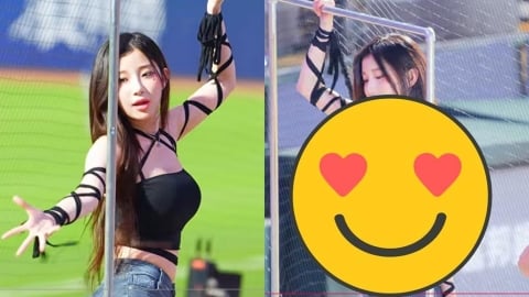 李珠珢首場應援「平口戰袍」扛不住!下秒突扯開「正面白布」3分鐘上帝視角瘋傳