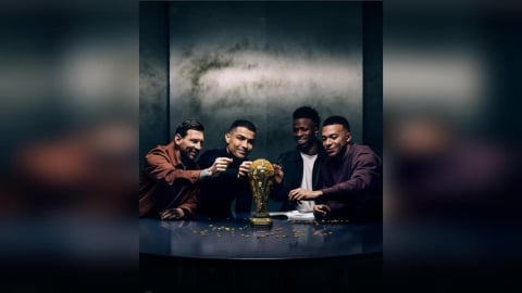 足球(影)／四大天王合體這真的不是AI！梅西、C羅、姆巴佩與維尼修斯夢幻同框