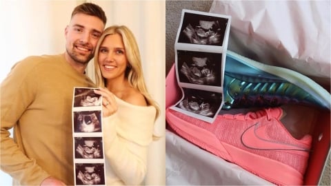 NBA(影)／在比賽中辦性別趴！溜馬中鋒用「球鞋顏色」宣告結果「獲全世界祝福」