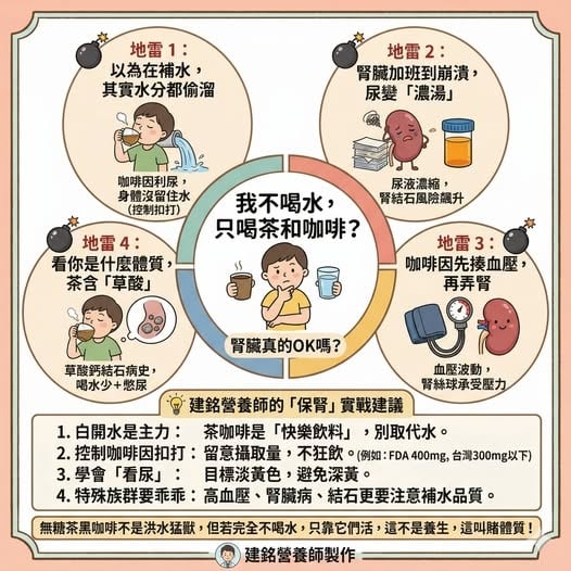 黑咖啡、濃茶每天當水喝？營養師示警「4地雷」恐在默默傷腎！