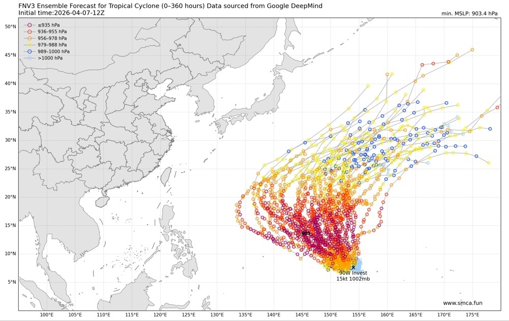 4月颱「辛樂克」最快週五生成！專家示警「強又大」影響台灣機率曝光