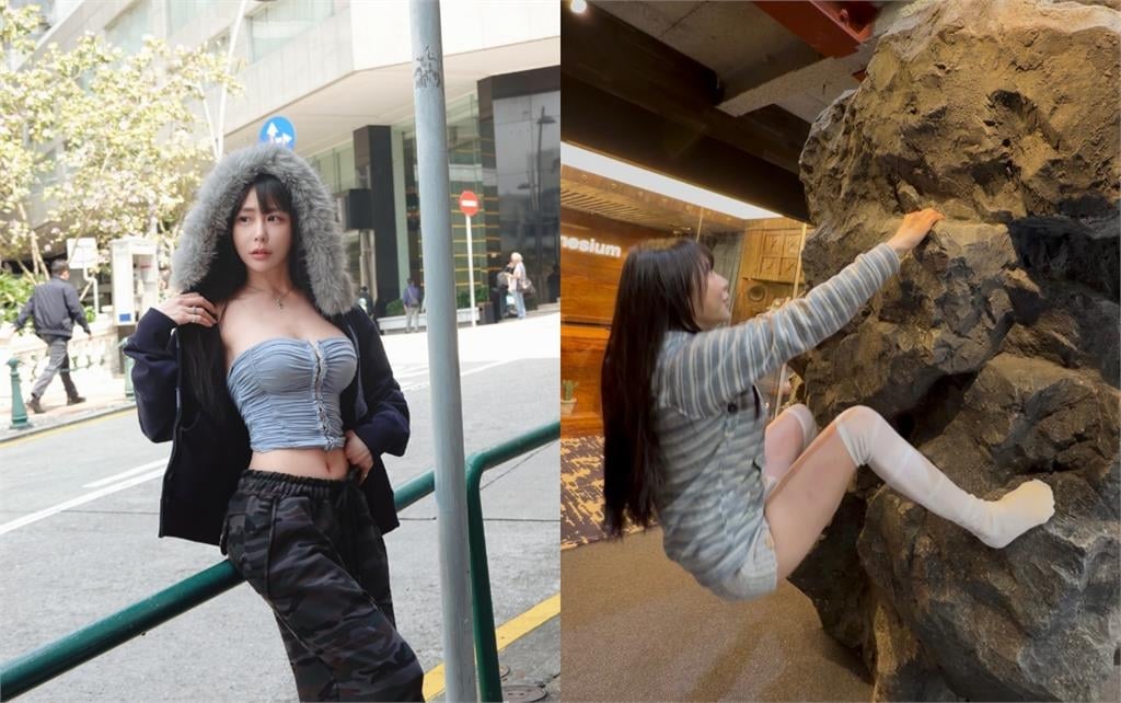 外國驚見正妹「當眾爬上巨石」超靈活！竟是台灣「真人娜美」網猛看：要發瘋