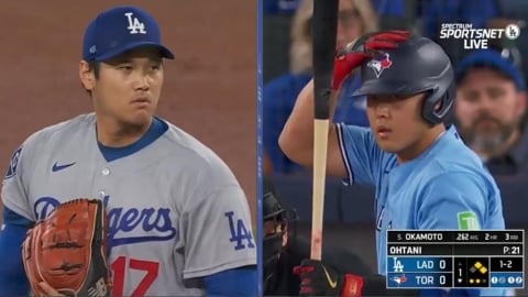 MLB(影)／大聯盟版「若熙戰安可」！大谷美職首度對決岡本和真「三振逐球解析」