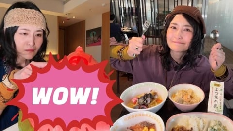 日本大胃王回飯店見巨型壽桃嚇傻！懷疑被整驚呼：台灣待客之道真的太誇張