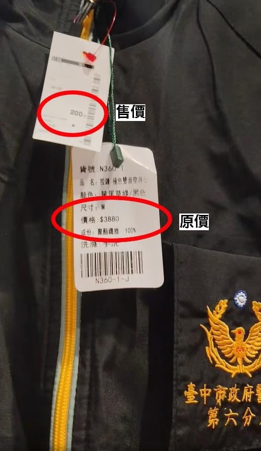 二手衣店驚見「台中警分局背心」賣200元！網急提醒「別亂穿」：恐有法律問題