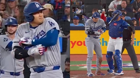 MLB(影)／痛到爆粗口！大谷被菜鳥捕手傳球打到手肘飆「罕見用語」收音超清楚