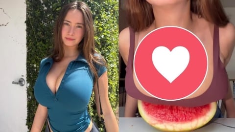 加拿大正妹化身「人體液壓機」狠壓西瓜!200萬粉絲點開停不下來
