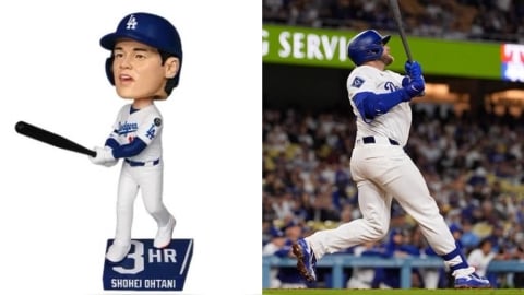 MLB(影)／大谷搖頭娃娃日孟西單場三轟致敬！本人笑說：我只差投出10次三振