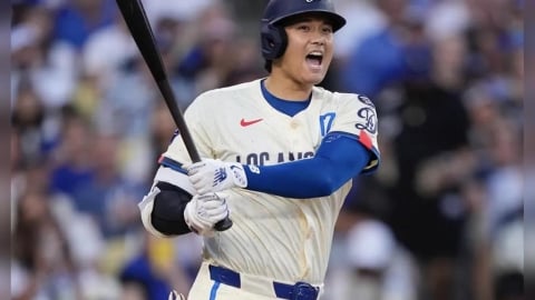 MLB(影)／谷又炸！大谷翔平首局首打席開轟追平比數！連續上壘場次推進至45場